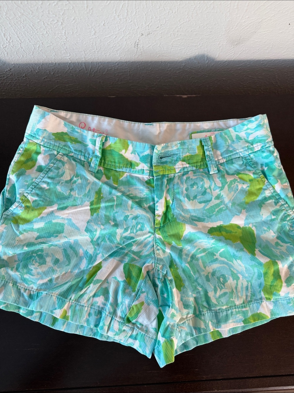 Lilly Pulitzer Floral Mint & Green Callahan Women's Cotton Shorts